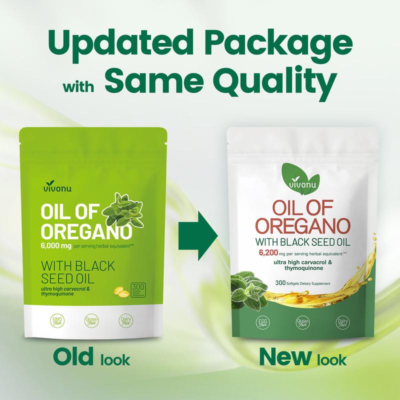 Oil of Oregano 300 Capsules with Black Seed Oil | Natural Antioxidants for Fitness | Nutritional Support | Highly Effective Botanicals Edible Dietary Supplement