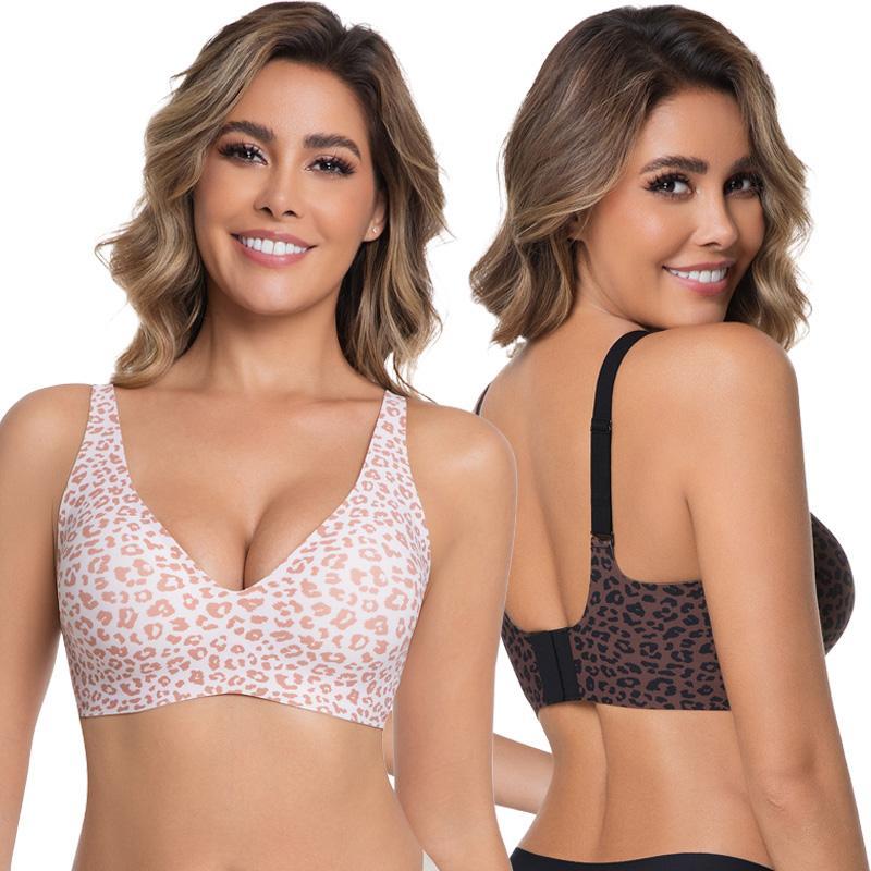 Jelly Wireless Womens Comfortable Wireless Bras Push Up Bralettes Seamless Tshirts Bras Deep V Everyday Bras