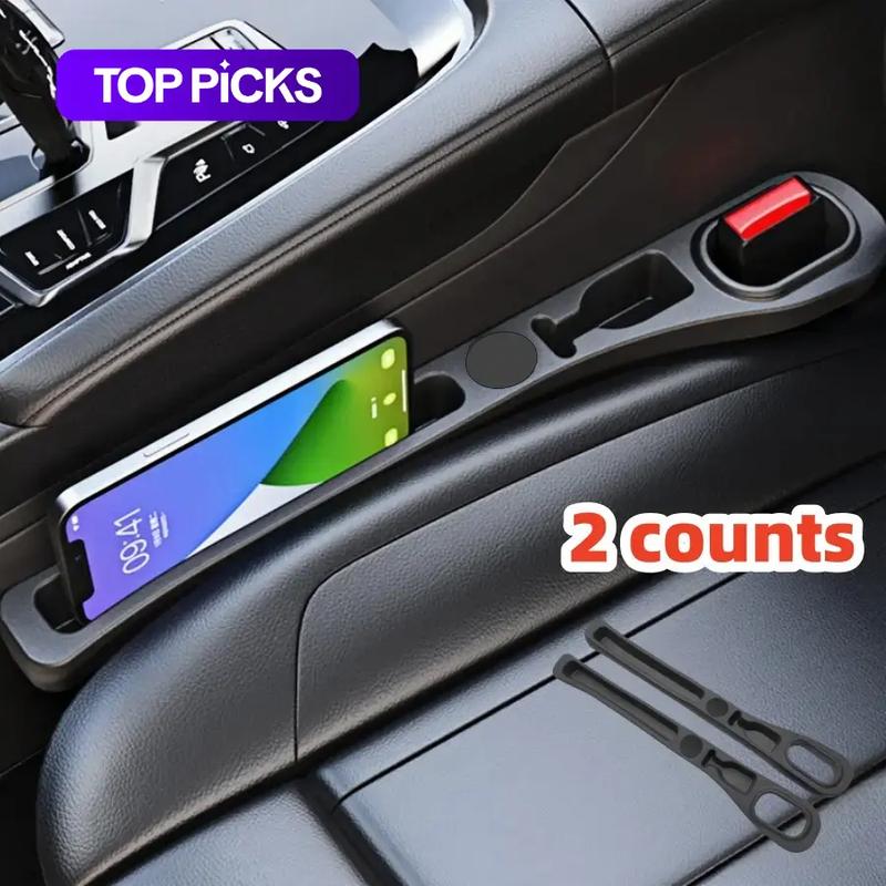 Car Seat Side Filler, PU Leather Car Seat Side Storage Strip, Phone Key Ticket Holder, Car Console Organizer, Car Storage Organizers, Car Interior Accessories for Stowing & Tidying #GLOBAL PICKS, Car Essentials