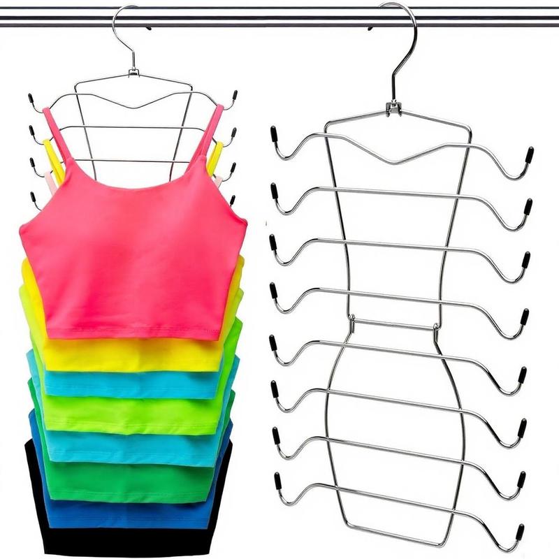 Multifunctional 8-layer Rotating Stainless Steel Hanger, Non-slip Foldable Bra Storage Holder, Saving Space Organizer Supplies for Wardrobe, Rotatable Clothes Hanger