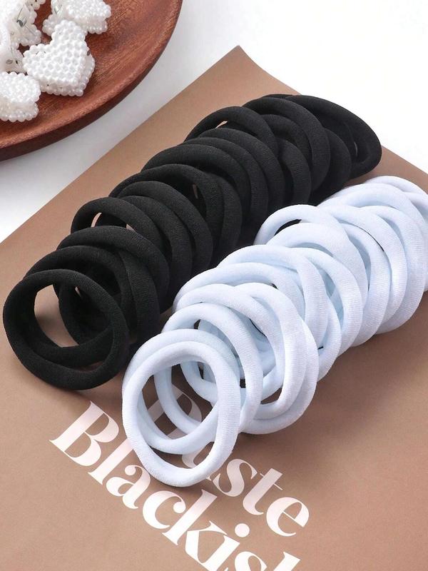 Solid Color High Stretch Hair Tie, Scrunchies, Casual Simple Hair Accessories for Women & Girls, Minimalist Headwear Suitable for Thick Hair, Elastic Tie Band, Elastic Hair Accessory
