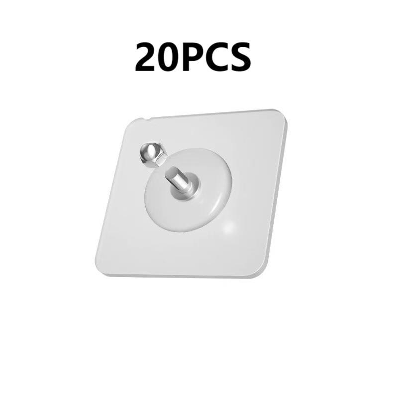 20PCS Acrylic Photo Wall Hooks (Buy 10 Get 10 Free) - Stainless Steel & Ceramic Self-Adhesive, Smooth Lightweight Wall-Mount Hooks for Easy Installation, Home Decor, Organizer Storage, Apartment Accessories, Things for Rooms