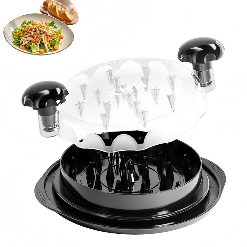 Chicken Shredder Large Chicken Breast Shredder Tool Twist with Brush&Fork, Visible Meat Shredder Machine, Anti-Slip Strip, Ergonomic Handle, BPA Free, Pork Beef Chicken(Hot Pink)