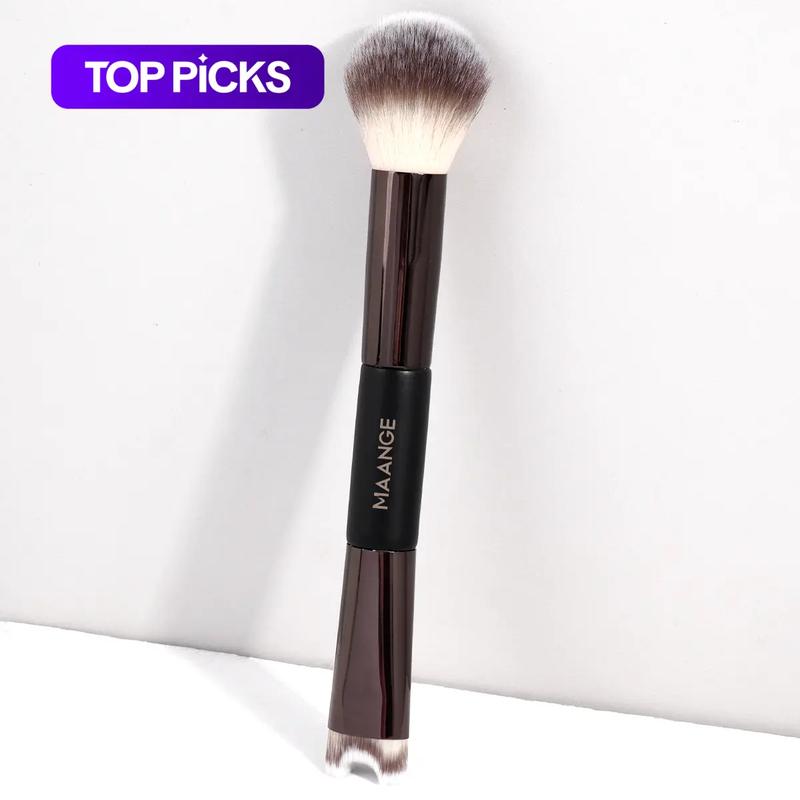 Dual Head Makeup Brush, Double Ended Brush, Multifunctional Makeup Brush, 1 Count Blush Brush, Loose Powder Brush, Nose Shadow Brush, Highlighting Brush, Makeup Tools Gift for Women & Girl, Beauty Duo Brush