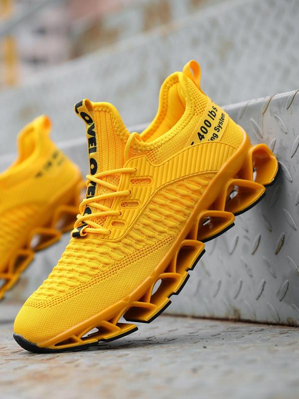 Men's Letter Design Fall Running Durable Athletic  Jogging Shoes  for Gift, 2025 Casual Matching Sneakers, Sporty Hollow Out Design Lightweight Breathable Jogging Shoes, Lace Up  Gym Shoes  for Summer Back To School