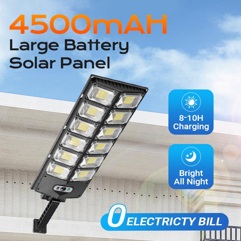 Solar Street Light Outdoor Solar Parking Lot Light, 360 LEDs Wide Angle Lamp with Motion Sensor IP67 Waterproof  Commercial Lighting SummerVibes