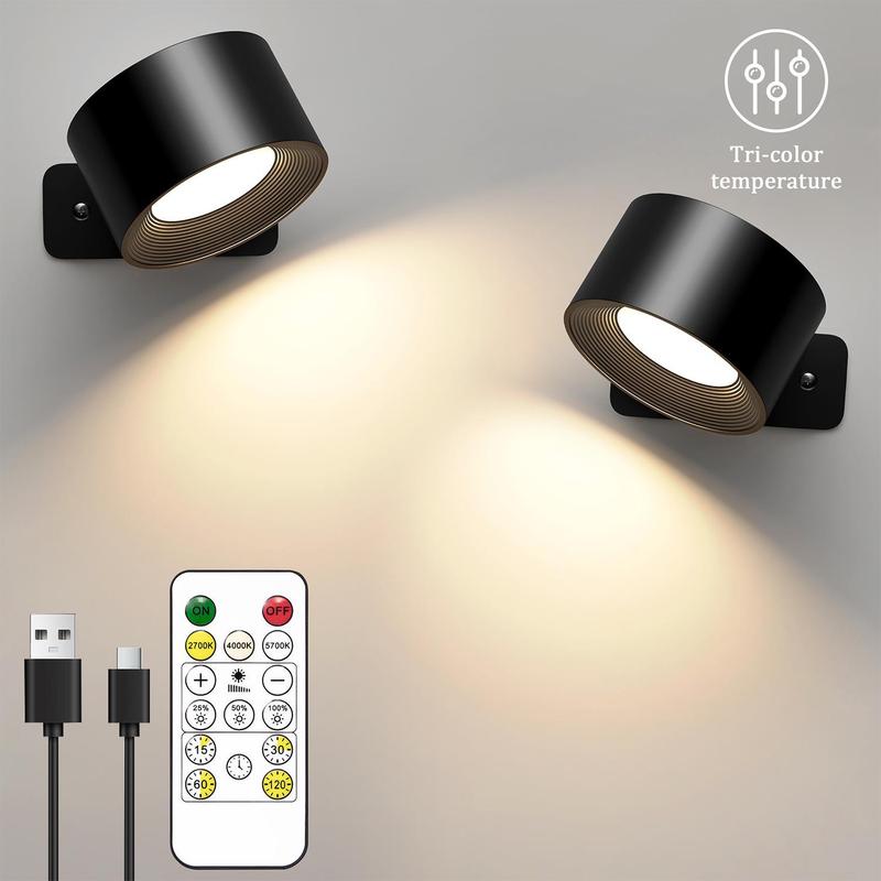 Magnetic RGB Wall Lights, Wall Sconces, Led Lights Bedroom, LED Wall Lamp with USB Port, Rechargeable Battery-Powered Light with Adjustable Brightness, Dimmable, Ambient Lights, Home Decor Lighting Fixture and Modern Mood Lighting