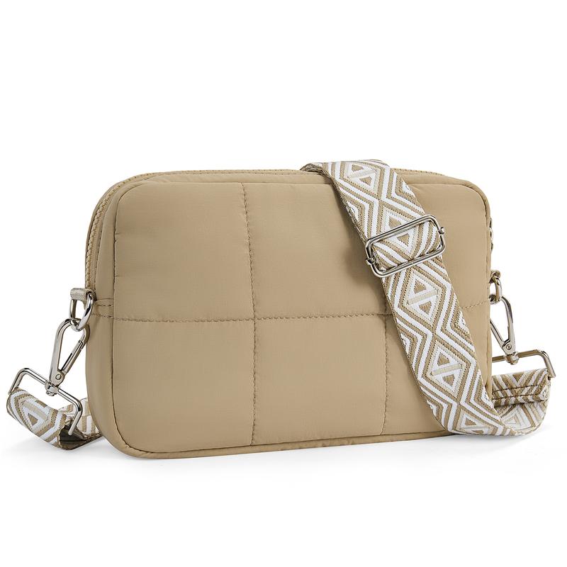 Telena  Quilted Puffer Crossbody Bag,Multi-Color Shoulder Bag,Compact, lightweight, and travel-ready,adjustable patterned woven strap,Women's Crossbody Bag, Women's Purse,gift for her
