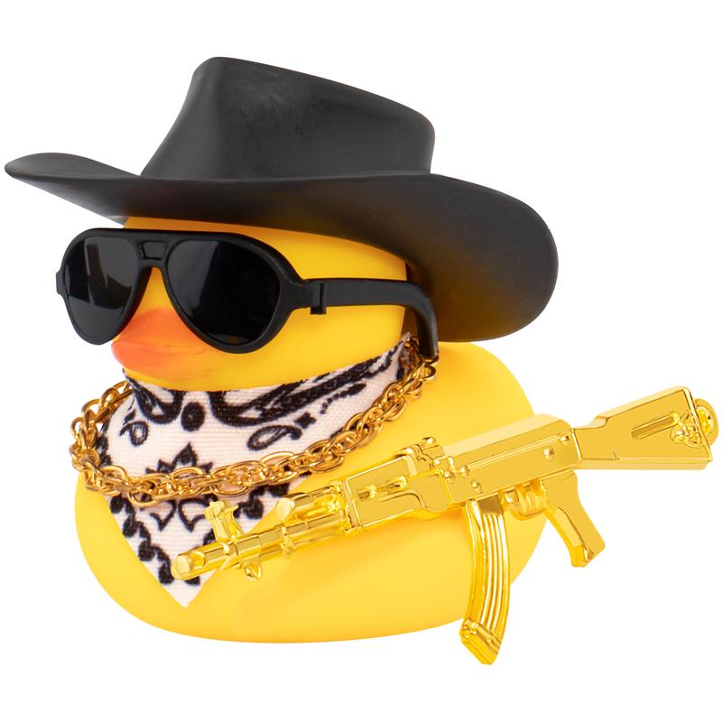 Patito Vaquero(need to assemble)-cowboy rubber duck: cool cartoon car Duck Decoration ,jeep ducking,1 Piece