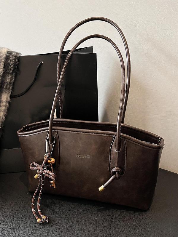 26 Women's Elegant Solid Color Shoulder Bag, Fashionable Large Capacity Crossbody Bag for Daily Used, Casual Trendy Versatile High-quality Daily Commuting Bag, Daily Commuting Purse, Versatile Shoulder Bags