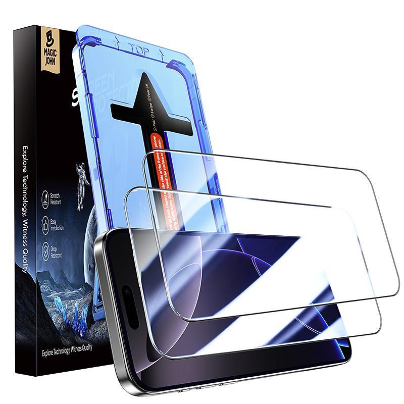 Magicjohn Clear, Privacy Protections, Protective Screen Protector, for iPhone 16 Series/SamSung/Google, Auto Dust Elimination, Bubble Free, HD, Black: 28° Privacy, Clear: 4K HD, National Day Offers