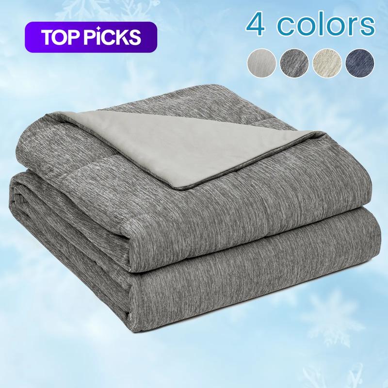 Breathable Cooling for Sweaty Sleepers, Two-Sided Bedding for Summer Cool & Winter Warmth, Soft Lightweight No Pillowcase, Lightweight Cozy Blanket