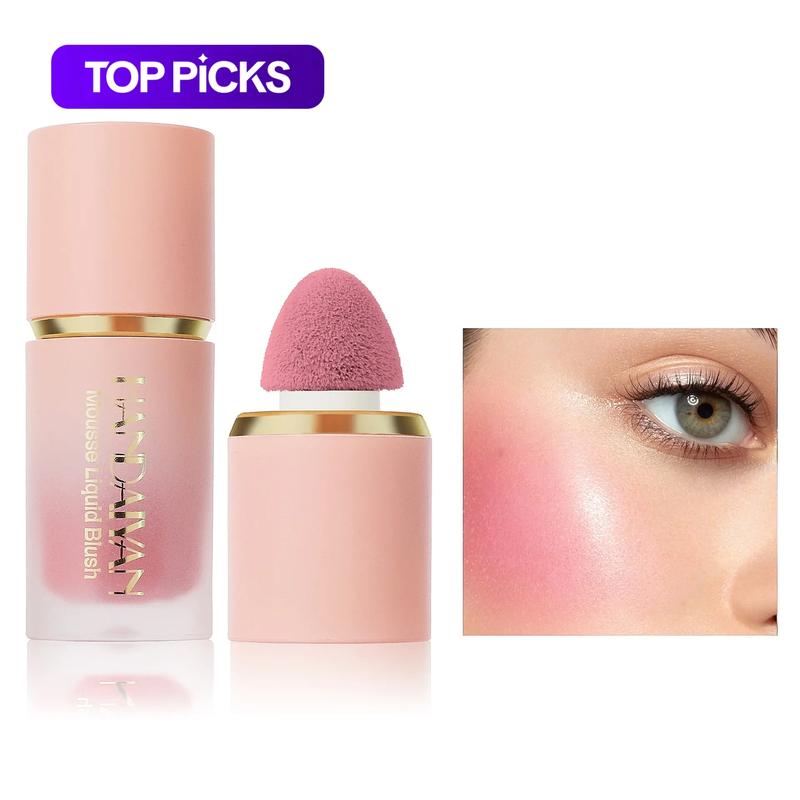 Long-Lasting Liquid Blusher, Easy Coloring Blush Stick and Cheek Contour Pressed Powder, Glow and Matte Cheek Makeup Duo, Fall Cosmetic Gift, Beauty Cosmetics