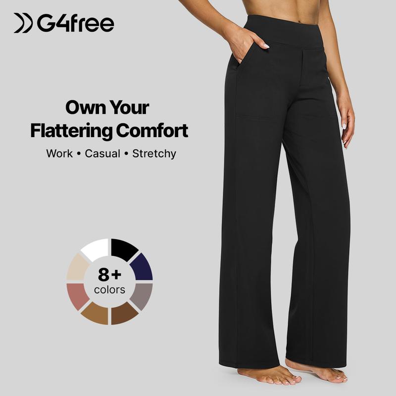 G4Free Loose High-Waist Business Casual Pants Yoga Pants Women Wide Leg Pants with Pockets Comfortable Athletic Sweatpants Summervibes