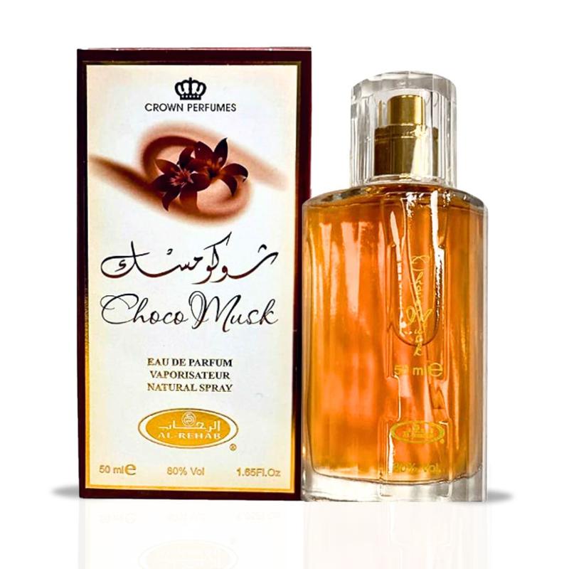 Choco Musk Eau de Parfum Spray 50ml (1.7 oz) by Al Rehab – Vanilla Musk Perfume, Arabian Perfume, Long Lasting Perfume for Men & Women