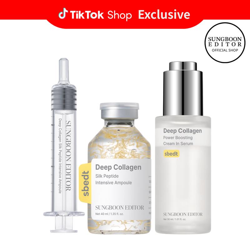 [Sungboon] Silk Collagen & Peptide Face-Lift Duo Tiktok Exclusive – Ampoule + Serum with 8 types Hyaluronic Acid for wrinkles & fine lines | Gift set Firming, Moisturizing, Collagen Boosting, Anti aging Korean Home for all skin types Daily Restore