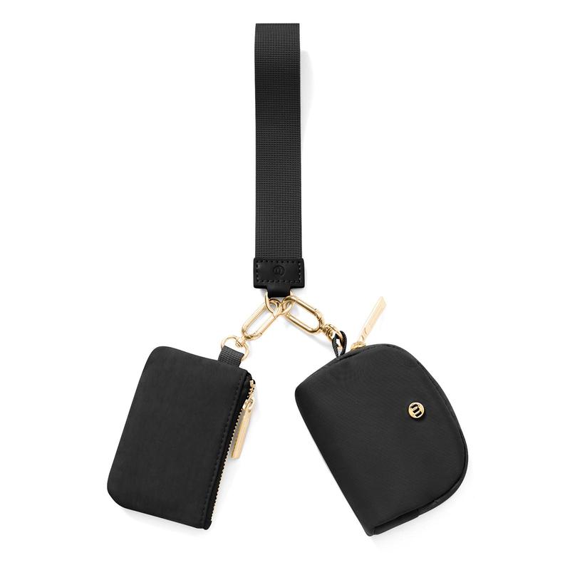 MEXS Mini Zip Around Wristlet Wallet for Women Dual Pouch Wristlet Portable Coin Purse Mini Women Coin Pocket