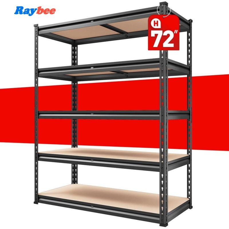 Raybee Garage Shelves Classic 5-Tier Metal Storage Shelving Unit Height Adjustable Versatile Utility Rack Shelf for Craft Warehouse Pantry Kitchen Organiser Industrial Bookshelf #TikTokShopStockUp #SummerVibes