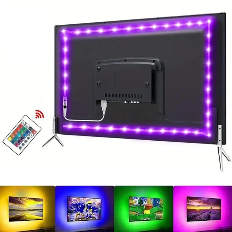 USB-Powered LED Strip Light, DIY TV Backlight Ambient Lighting for Home Décor, LED Light Strips for Bedroom and Living Room Backlit Effects, TV LED Lights
