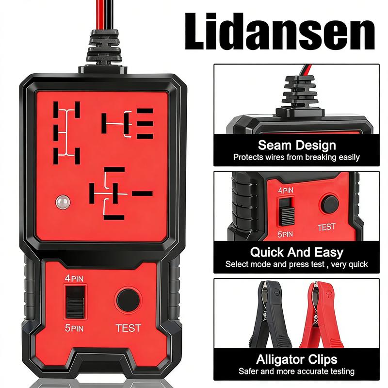 Lidansen 12V/24V Automotive Relay Test Tool 2026 - Quick Diagnostic Relay Checker for 4 & 5 Pin - Essential Car Repair Tool and Father's Day Gift for Men, Summer Car Relay Tester Tool, Code Reader and Scanner Tool，Diagnostic and measurement tools