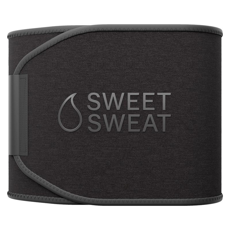Sweet Sweat Ab Trainer for Women and Men - Sweat Band Waist Trainer Belt for High Intensity Training and Gym Workouts, 5 Adjustable Sizes - Black/Yellow