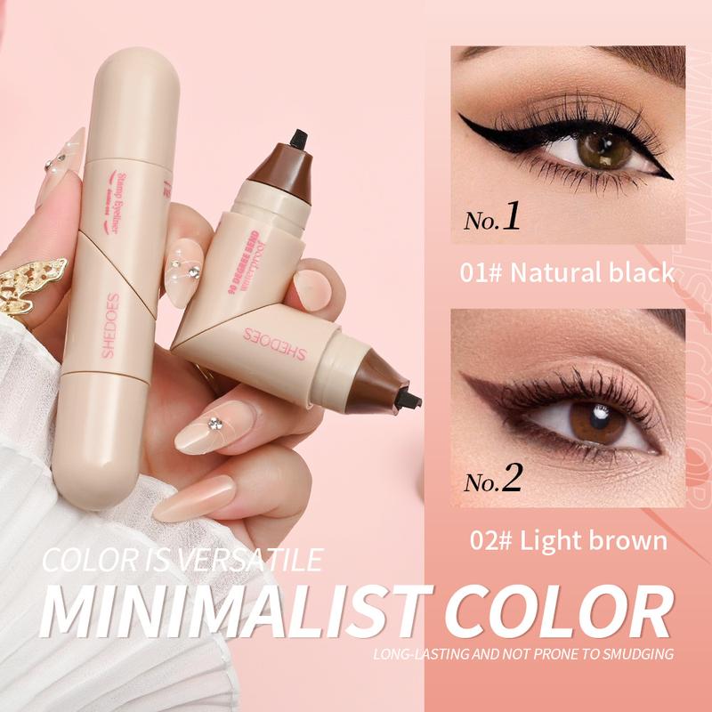 Rotating Winged Liquid Eyeliner Stamp Pen, Dual-Head Design for Precise Cat Eye & Winged Liner, Smudge-Proof Formula, Quick-Drying Eyeliner Makeup for Busy Days & Special Occasions, Longwear Eye Liner