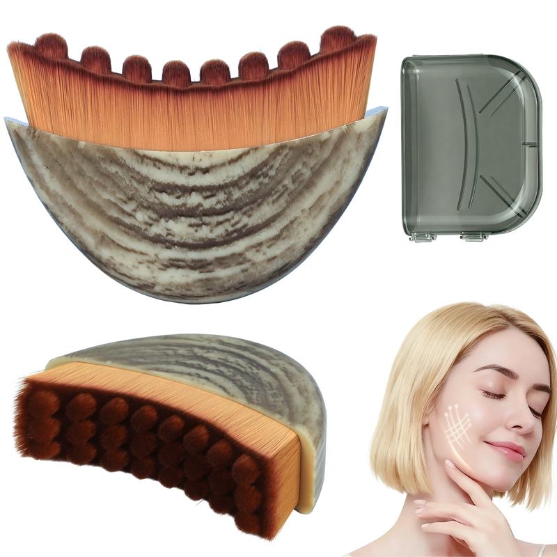 Cotsoco Lymphatic Contour Face Brush for Jawline & Chin Sculpting, Soft Bristles Dry Brushing Massager for Lymphatic Drainage & Facial Fatigue Relief, Ergonomically Designed to Fit The Skin Precisely, Mother's Day Gift, Summervibes