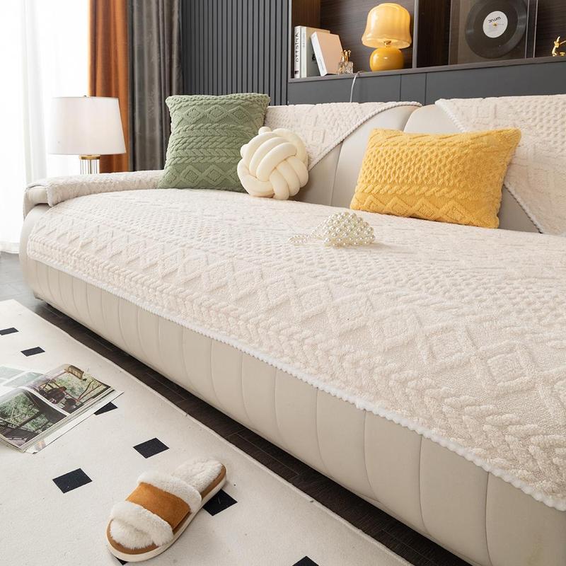 Solid Color Sofa Cover: Non-slip Sofa Slipcover, Soft Sofa Towel & Comfortable Throw Pillowcase, Sofa Protector for Home Living Room #GLOBAL PICKS