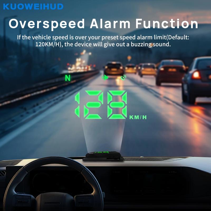 K1 Head up Display Car GPS Digital Speedometer Car Truck Motorcycle Head Up Display Odometer HUD MPH Car Tools Accessory,summervibes outdoorfun