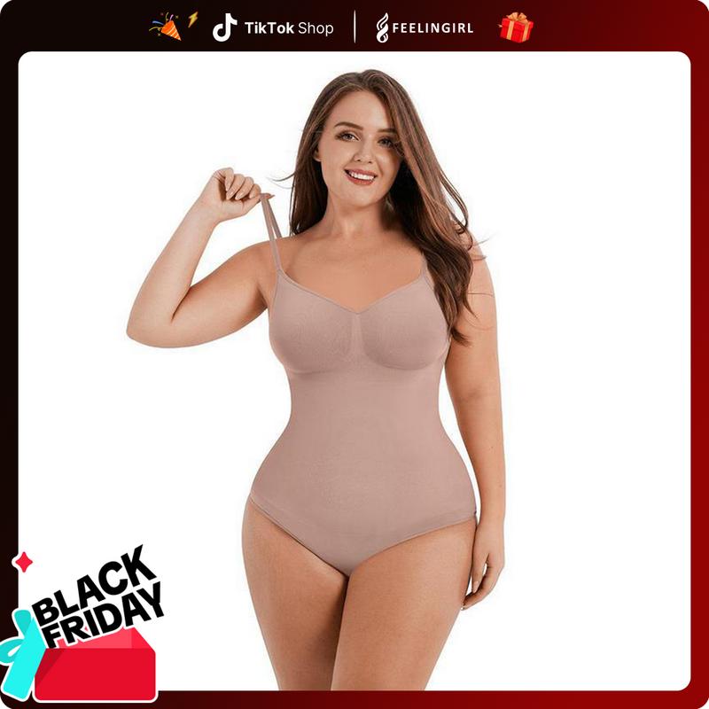 FeelinGirl Seamless Covered Bust Jumpsuit Thong Bodysuit tts Fit  Breathable Comfort Womenswear shaper clothes Hip #Summervibes
