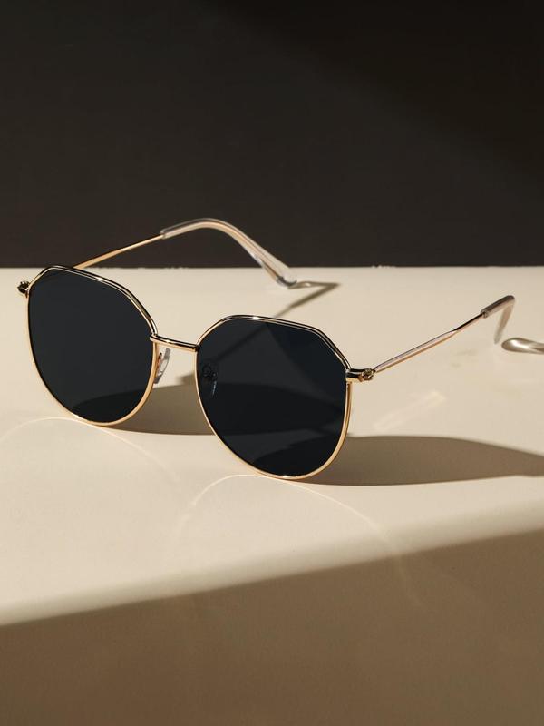 Vintage Geometric Frame Sunglasses for Women, Fashionable Men's Sunglasses for Outdoor