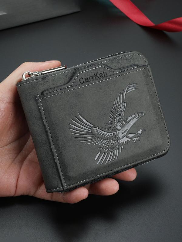 Men's Vintage Eagle-Embossed Short Wallet, Business Multi-Card Slot Wallet, Casual Trendy Wallet for Work & Daily Use, Durable Bifold Wallet, Business Wallets