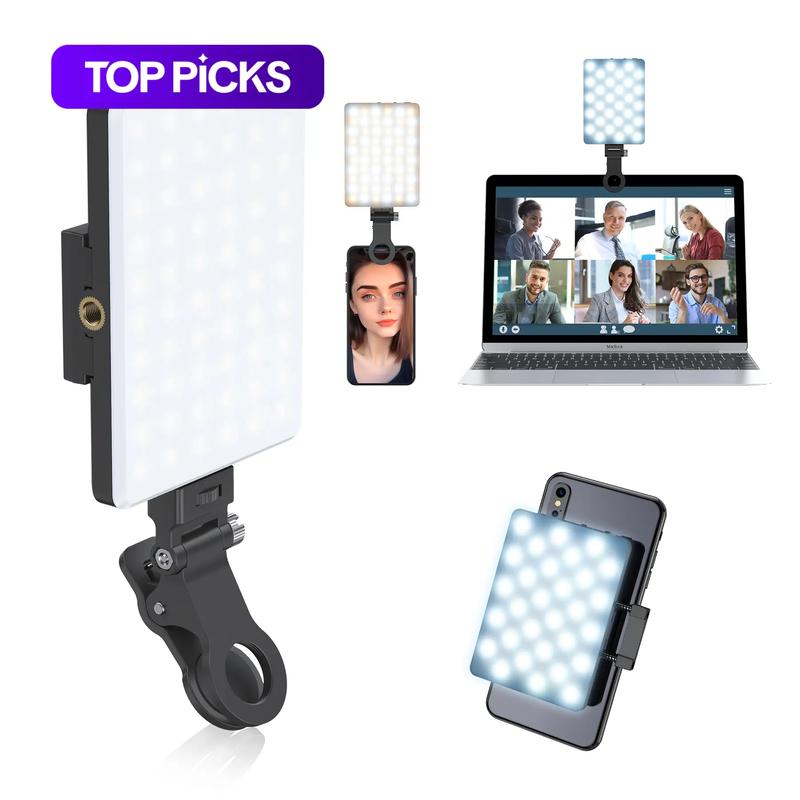 Portable Selfie Light, USB-Rechargeable LED Bi-Color Clip-On Fill Light Selfie Led Lights for Video and Selfies #GLOBAL PICKS