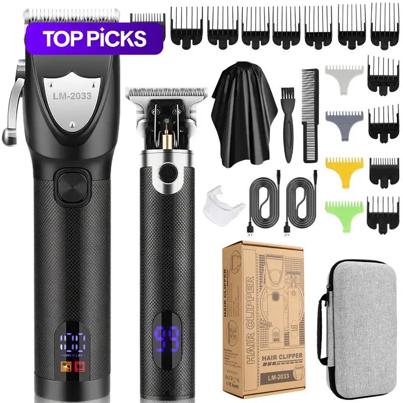 Electric Hair Trimmer, 1 Set Multifunctional Portable Rechargeable Trimmer Cordless Hair Trimmer Shaver for Men, Hair Clipper with Display, Hair Trimmer Kit